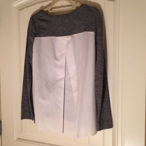 LOFT grey top with white shirt back